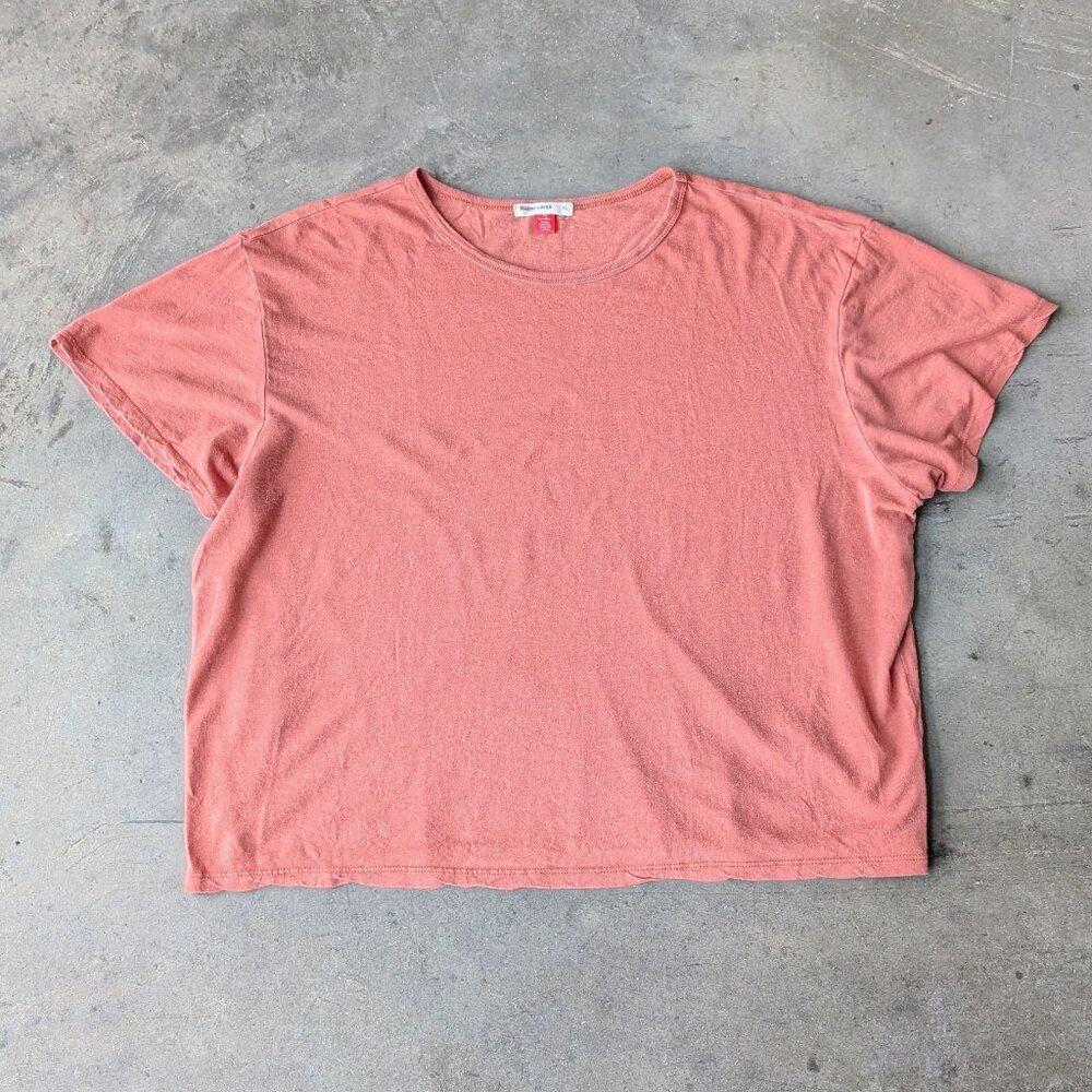 Marine Layer Hemp Crop Tee Coral Orange size XL